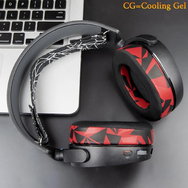 Alt view image 2 of 7 - Earpads for SteelSeries Arctis 1/3/5/Arctis 7/7+/7P/7P+/7X/7X+/9/9X/Pro/Prime(Do Not Fit Any Arctis Nova) Headset, Cooling Gel Ear Pads Cushions with Ice Silk Fabric - Red Storm