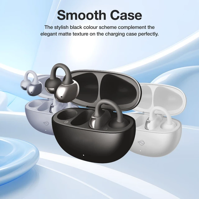 Alt view image 7 of 7 - SORA Open Ear Clip Earbuds 4.6g ENC Bluetooth 5.4 Work & Sports Ultra lightweight clip on headphones, stable connection for clear calls & music, running & study, travel, all-day comfort