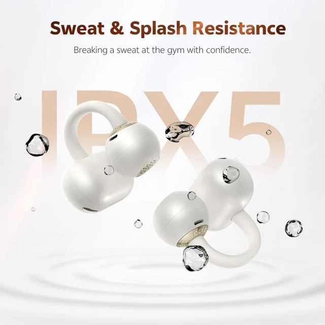 Alt view image 7 of 7 - Crossky C50 Open Ear Earbuds, Clip On Earbuds Bluetooth 6.0 Dual Connection, AI-Powered 4 Mics, Secure fit, EQ Customized, IPX5 Waterproof