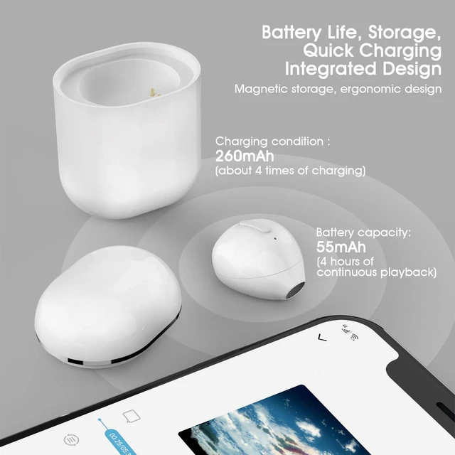 Alt view image 2 of 7 - Invisible Earbuds Single Earbud Bluetooth Earbuds Mini Tiny Discreet Hidden Headphones for Work, Small Ear Canals