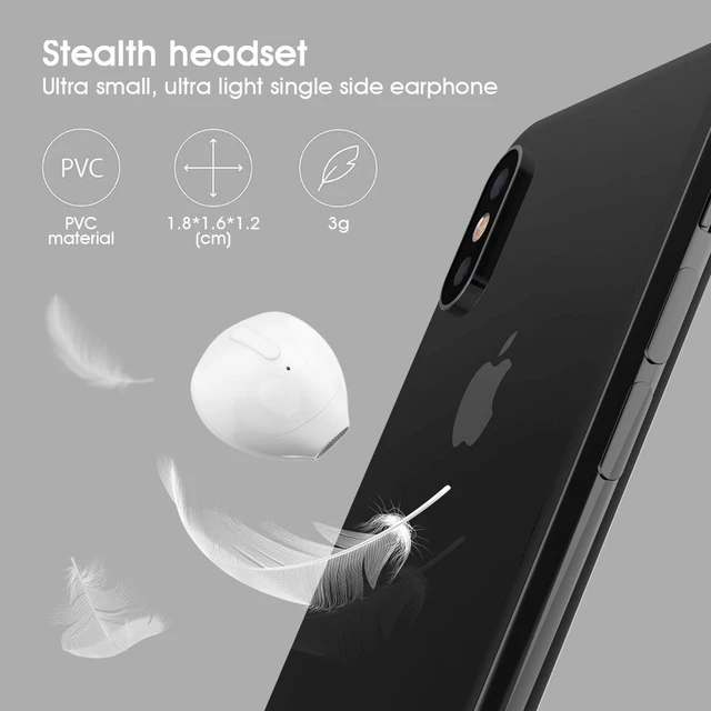 Alt view image 3 of 7 - Invisible Earbuds Single Earbud Bluetooth Earbuds Mini Tiny Discreet Hidden Headphones for Work, Small Ear Canals