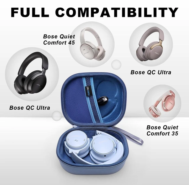 Alt view image 2 of 7 - Hard Case for Bose QuietComfort, QC, QC 45 Headphone, Blue Compatible with Bose QC Ultra, QC 35, QC 35 II, QC45 SE, QC SE Over Ear Noise Cancelling Headphones, Travel Storage Bag