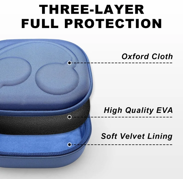 Alt view image 5 of 7 - Hard Case for Bose QuietComfort, QC, QC 45 Headphone, Blue Compatible with Bose QC Ultra, QC 35, QC 35 II, QC45 SE, QC SE Over Ear Noise Cancelling Headphones, Travel Storage Bag