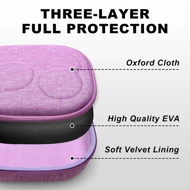 Alt view image 5 of 7 - Hard Case for Bose QuietComfort, QC, QC 45 Headphone, Purple Compatible with Bose QC Ultra, QC 35, QC 35 II, QC45 SE, QC SE Over Ear Noise Cancelling Headphones, Travel Storage Bag