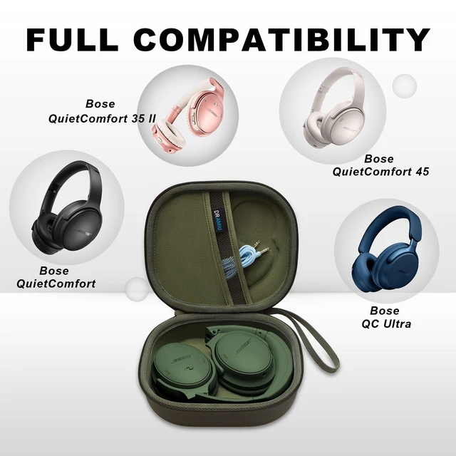 Alt view image 2 of 7 - Hard Case for Bose QuietComfort, QC, QC 45 Headphone, Army Green Compatible with Bose QC Ultra, QC 35, QC 35 II, QC45 SE, QC SE Over Ear Noise Cancelling Headphones, Travel Storage Bag