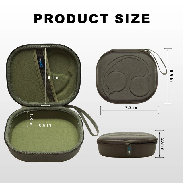 Alt view image 4 of 7 - Hard Case for Bose QuietComfort, QC, QC 45 Headphone, Army Green Compatible with Bose QC Ultra, QC 35, QC 35 II, QC45 SE, QC SE Over Ear Noise Cancelling Headphones, Travel Storage Bag