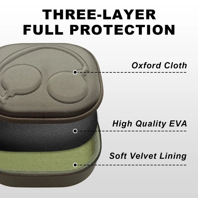 Alt view image 6 of 7 - Hard Case for Bose QuietComfort, QC, QC 45 Headphone, Army Green Compatible with Bose QC Ultra, QC 35, QC 35 II, QC45 SE, QC SE Over Ear Noise Cancelling Headphones, Travel Storage Bag
