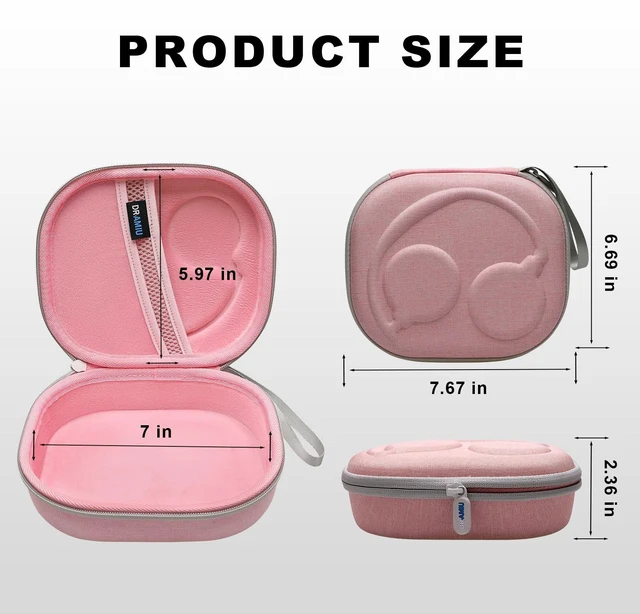 Alt view image 6 of 7 - Hard Case for JBL Headphones, Pink Compatible with JBL Junior 320/ 320BT/Junior 470NC/JR 460NC/ Tune 520BT 510BT 720BT 770NC 670NC/ Live 670NC 770NC Headphone