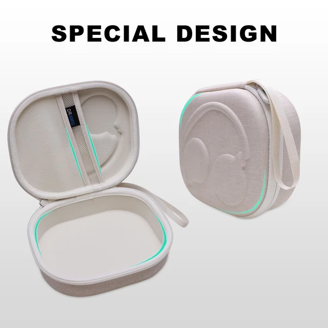 Alt view image 5 of 7 - Hard Case for Bose QuietComfort, QC, QC 45 Headphone, Cream Compatible with Bose QC Ultra, QC 35, QC 35 II, QC45 SE, QC SE Over Ear Noise Cancelling Headphones, Travel Storage Bag