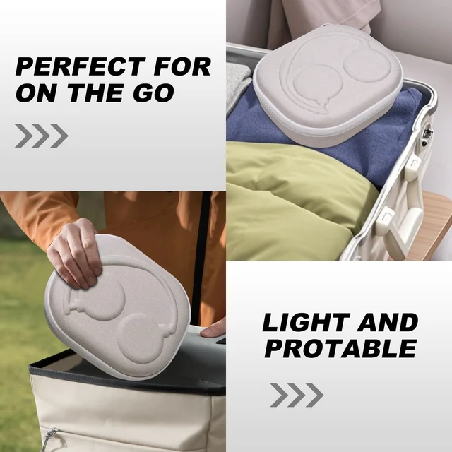 Alt view image 7 of 7 - Hard Case for Bose QuietComfort, QC, QC 45 Headphone, Cream Compatible with Bose QC Ultra, QC 35, QC 35 II, QC45 SE, QC SE Over Ear Noise Cancelling Headphones, Travel Storage Bag