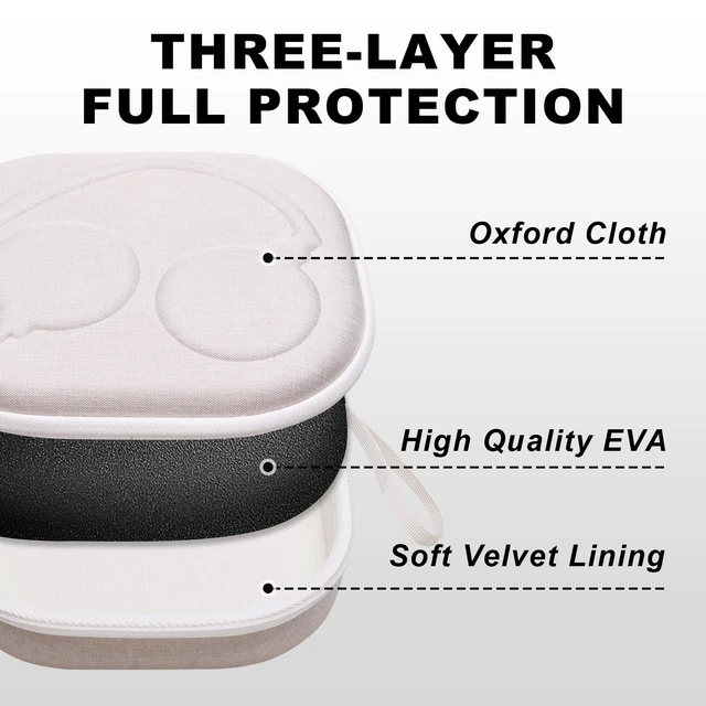 Alt view image 6 of 7 - Hard Case for Bose QuietComfort, QC, QC 45 Headphone, Cream Compatible with Bose QC Ultra, QC 35, QC 35 II, QC45 SE, QC SE Over Ear Noise Cancelling Headphones, Travel Storage Bag