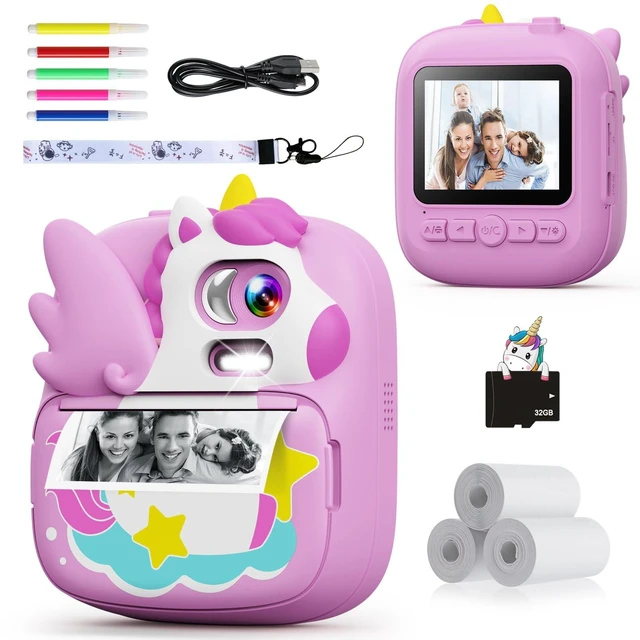 Main image of Kids Instant Print Camera, 1080P HD Video & 2.4" Screen Toy Camera Includes 32GB Card & Print Paper, Inkless Print, 16X Zoom, Christmas Birthday Dinosaur Gifts for Boys Girls Age 3-12