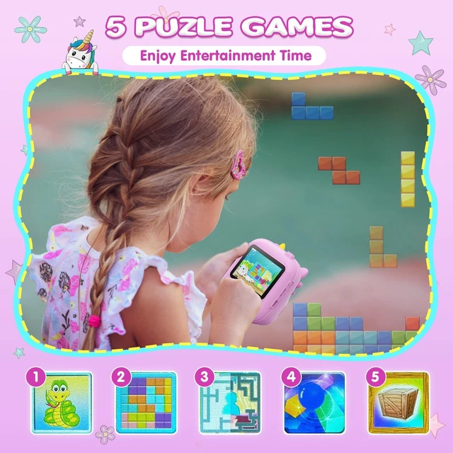 Alt view image 5 of 7 - Kids Instant Print Camera, 1080P HD Video & 2.4" Screen Toy Camera Includes 32GB Card & Print Paper, Inkless Print, 16X Zoom, Christmas Birthday Dinosaur Gifts for Boys Girls Age 3-12
