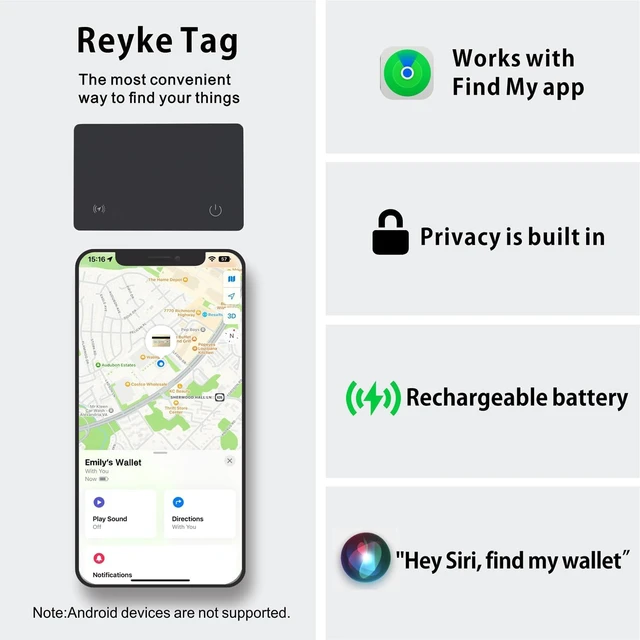 Alt view image 7 of 7 - Wallet Tracker Card, Works with Apple Find My, Rechargeable, 2 Pack IP68 Waterproof Slim Tracking Cards For Wallets, Phones, Passports And Luggage Tags, Up To 5 Months Per Charge, iOS Only
