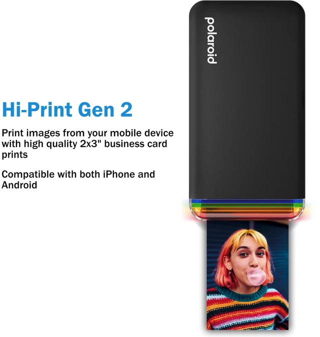 Alt view image 2 of 6 - Hi Print + 40 Photo Bundle, 2nd Generation Phone Printer, 2x3 Pocket Photo Printer, Portable Bluetooth Photo Printer for iPhone & Android Cleaning Cloth