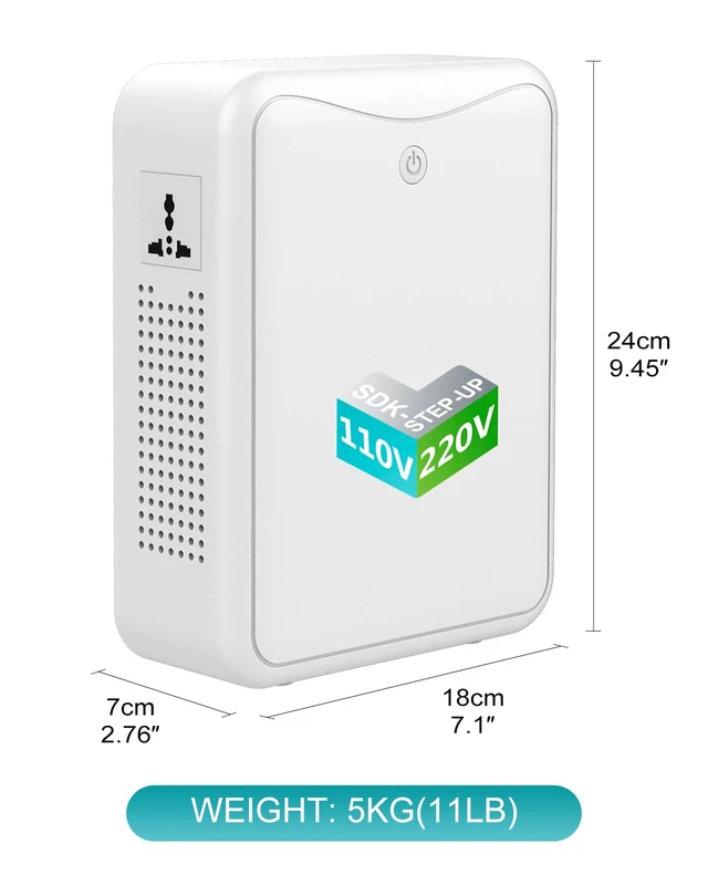 Alt view image 3 of 7 - 120v to 240v Step Up Transformer 1000W Power Voltage Converters, No Noise, Suit for Coffee Machines, Rice Cookers and Other Kitchen Appliances Using 220V Asia Euro Appliance in US