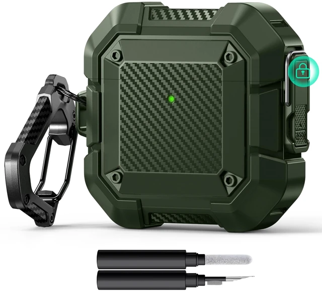 Main image of for AirPods 5 & 4 Case (2026-2024),Dual Secure Lock Cover (Green) Compatible with Apple AirPods 5 &4 Case Cover with Keychain&Cleaner Kit,Full Body Shockproof Protective Case Hard Shell