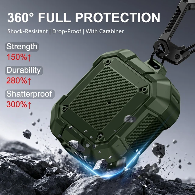 Alt view image 3 of 7 - for AirPods 5 & 4 Case (2026-2024),Dual Secure Lock Cover (Green) Compatible with Apple AirPods 5 &4 Case Cover with Keychain&Cleaner Kit,Full Body Shockproof Protective Case Hard Shell