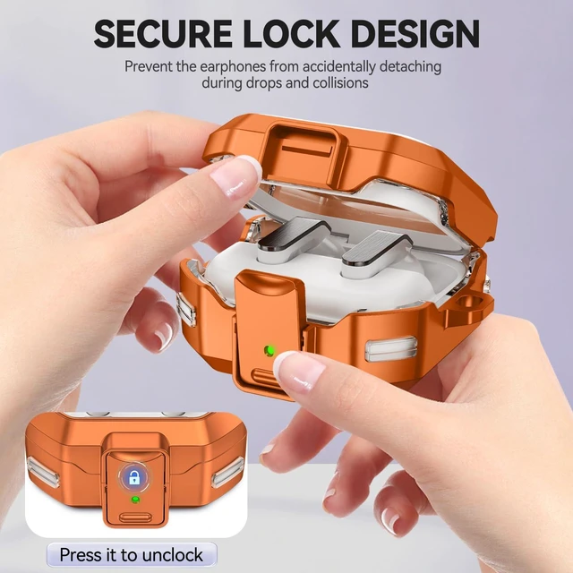 Alt view image 2 of 7 - Secure Lock for Galaxy Buds 4 Pro Case and Buds 4 Case Cover, Clear Soft TPU Case with Cleaner Kit and Keychain for Women Girly, Cute Cover for Samsung Galaxy Buds 4/4Pro 2026