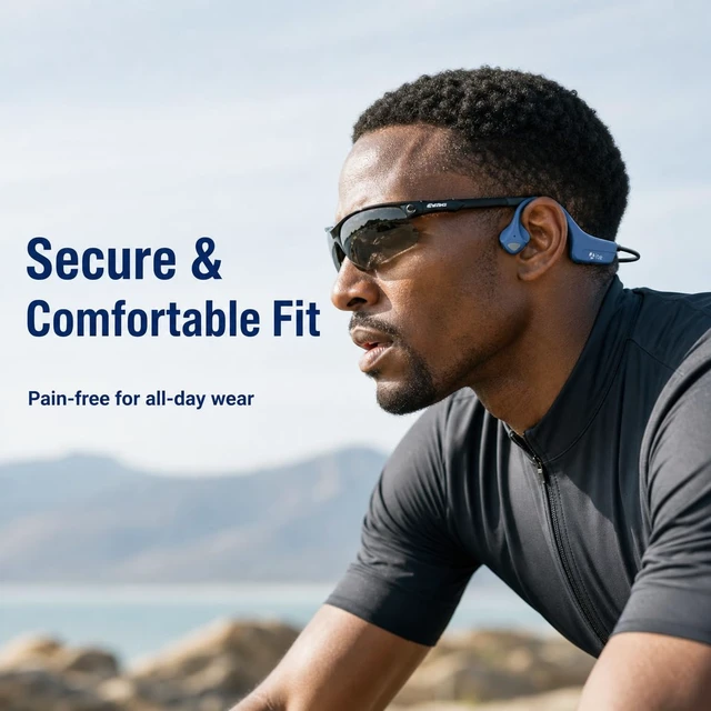 Alt view image 6 of 7 - Bone Conduction Headphones Bluetooth Wireless Sport Earphones Built-in Mic Multipoint Connection Sweatproof Open Ear Headset for Running Cycling Driving Workouts