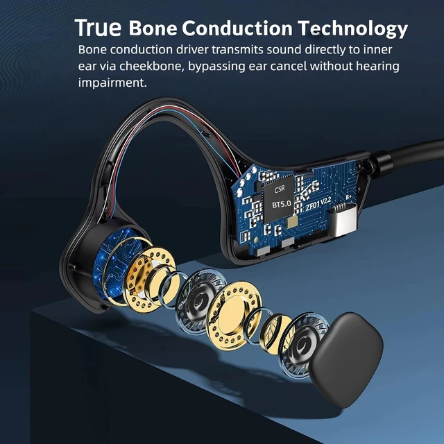 Alt view image 3 of 7 - Bone Conduction Headphones Bluetooth Open Ear Headphones with mic Wireless Muitipoint Connection IP65 Waterproof Sports Headsets for Running Cycling and Workouts