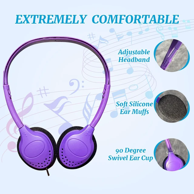 Alt view image 2 of 7 - Bulk Headphones for Kids Multi Color 30 Pack For School Classroom, For Students Teen Boys Girls Adult