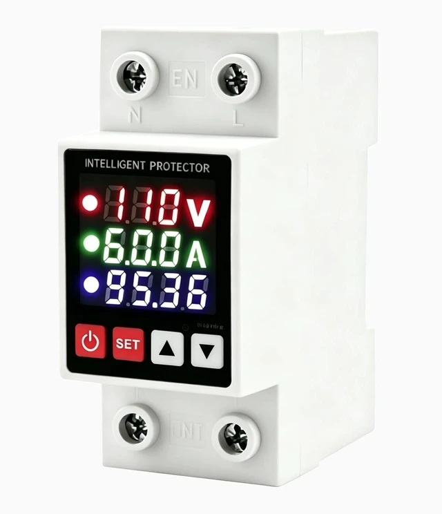 Main image of Adjustable Voltage Protector 110V, 63A Smart Circuit Breaker Realtime voltage, current & power display, High/Low Voltage Cutoff and Overcurrent Protection