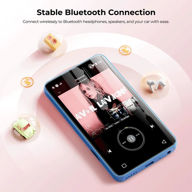 Alt view image 6 of 7 - G3 MP3 Player with Bluetooth and WiFi, 160G Player with Spotify Music Player with Pandora 4" Touch Screen, Parental Controls for Kids, Android MP4 MP3 with Audible,Spotify Kids (Blue+White)
