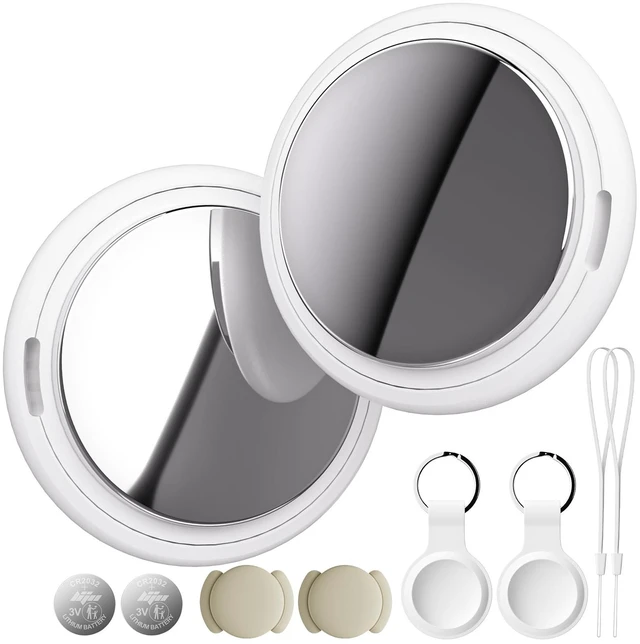 Main image of Air Tracker Tag Works with Apple Find My (iOS Only) Includes Replaceable Battery, Bluetooth Smart Item Locator Key Finder for Keys, Luggage, Wallet, Pet, Dog, Cat (White, 2-Pack)