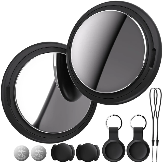 Main image of Air Tracker Tag Works with Apple Find My (iOS Only) Includes Replaceable Battery, Bluetooth Smart Item Locator Key Finder for Keys, Luggage, Wallet, Pet, Car, Bike (Black, 2-Pack)