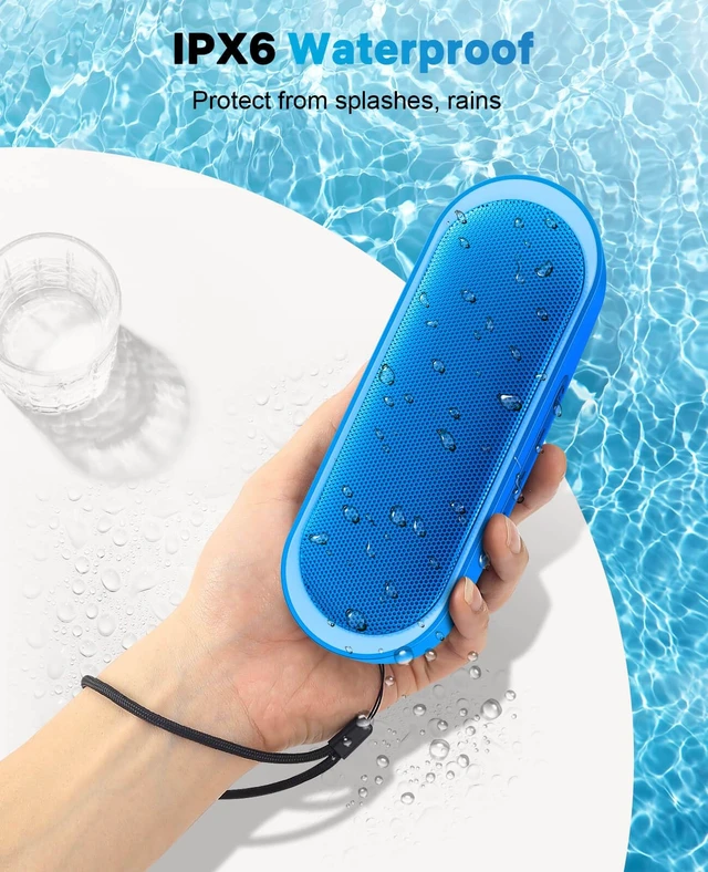 Alt view image 2 of 6 - Bluetooth Speakers, Waterproof Portable Speakers with TWS, 24 Playtime, Stereo Sound, Wireless for Home Shower Pool Beach Outdoor