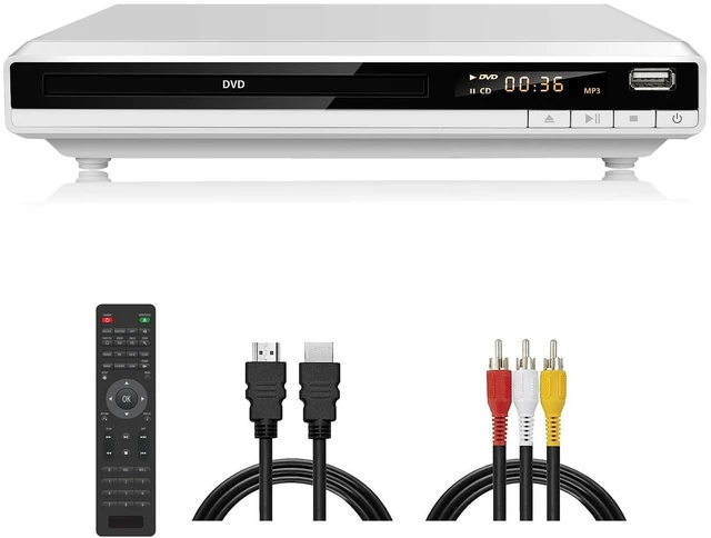 Main image of DVD Player for TV, Region-Free DVD CD Player for Home with HDMI RCA Output USB Input, Plays All Regions and Multi-Format, 1080P HD DVD Player for Family Movies (Non-Blu-ray, White168)