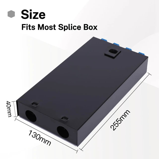 Alt view image 5 of 7 - Duplex Fiber Enclosure with 24 Port LC-OS1 Box, LC-OS1 Cables, Wall Mount, Includes 1m SM Pigtail, 12 Port LGX Panel