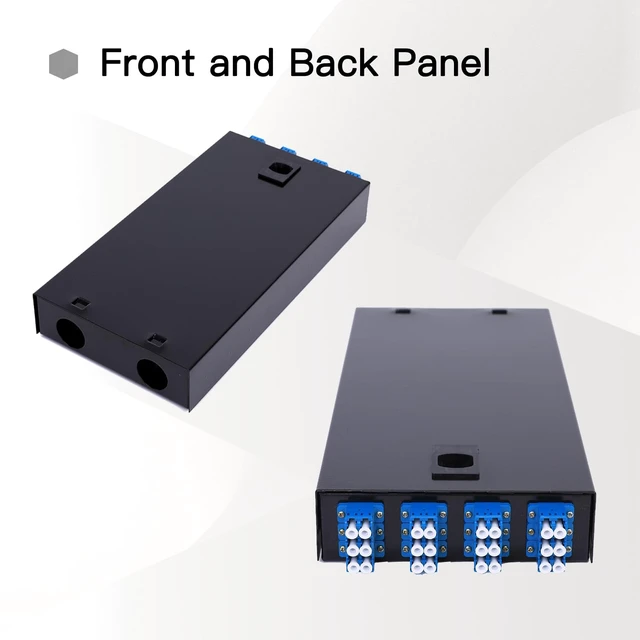 Alt view image 7 of 7 - Duplex Fiber Enclosure with 24 Port LC-OS1 Box, LC-OS1 Cables, Wall Mount, Includes 1m SM Pigtail, 12 Port LGX Panel
