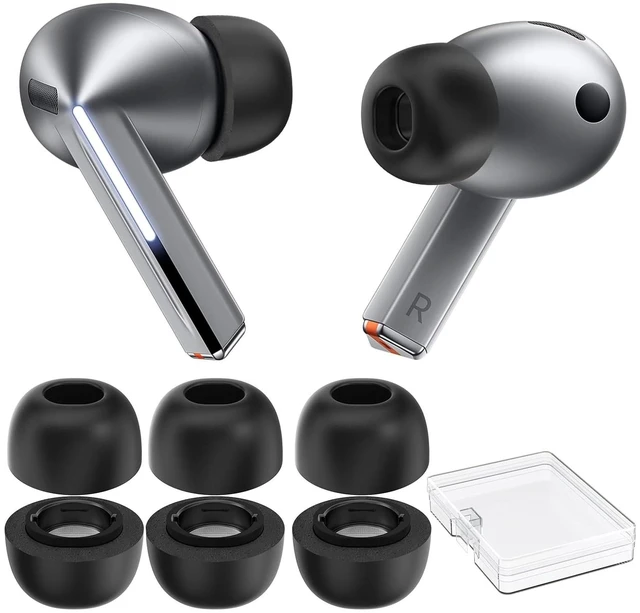 Main image of Memory Foam Earbud Tips for Samsung Galaxy Buds4 Pro/Buds3 Pro 3 Pairs Large, Added Storage Box, Ultimate Comfort, Noise Canceling Memory Foam, Anti Slip, Secure Fit, Fits Charging Case