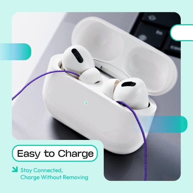 Alt view image 3 of 7 - Anti-Lost Strap for Wireless in-Ear Earbuds, New Version Airpods pro Lanyard (Compatible with Earbuds with Ear Tips, Airpods Pro 1 2 3, Sony, Beats, Samsung, Bose) - Purple