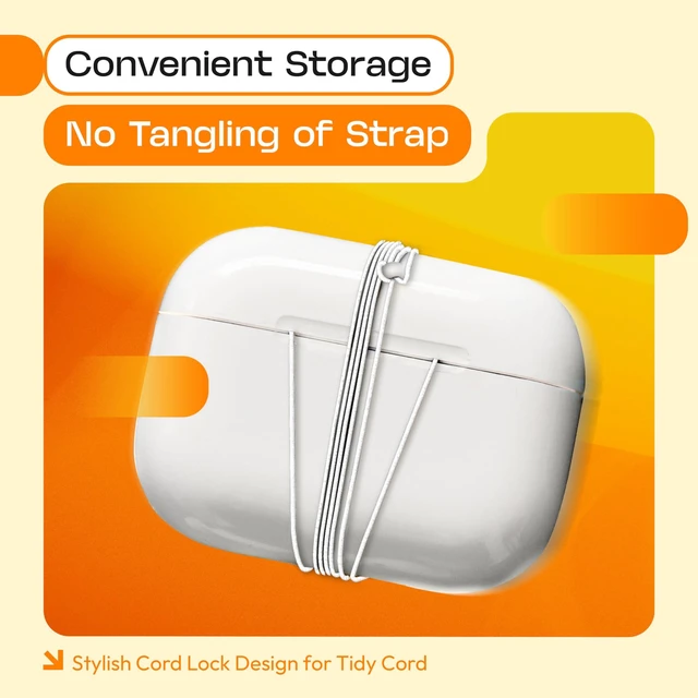 Alt view image 2 of 7 - Anti-Lost Strap for Airpod Pro, New Version Strap for Wireless in-Ear Earbuds with Ear Tips, Airpod Pro Lanyard - White (Compatible with Airpods Pro 1 2 3, Sony, Beats, Samsung, Bose)