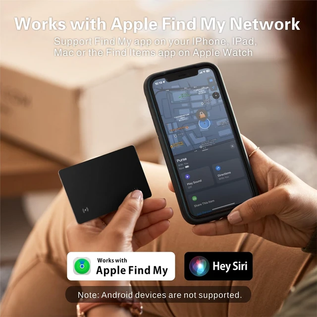 Alt view image 3 of 7 - Wallet Tracker Card, Works with Apple Find My, Rechargeable, 2 Pack IP68 Waterproof Slim Tracking Cards For Wallets, Phones, Passports And Luggage Tags, Up To 5 Months Per Charge, iOS Only