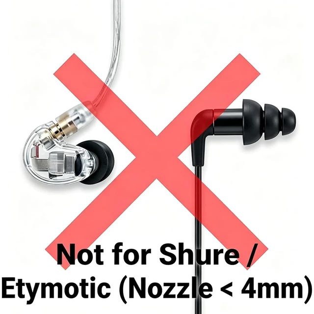 Alt view image 6 of 6 - LT100 Liquid Silicone Ear Tips for Wired IEMs, 4 Pairs XS/S/M/L with Storage Case, Soft Replacement Tips for 5-6.5mm Nozzle HiFi Earphones, Tight Bass, All-Day Comfort - Violet