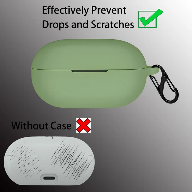 Alt view image 3 of 7 - Case Cover Compatible with Beats Solo Buds Earbuds (2024) Soft Silicone Protective Skin with Bling Keychain Accessories for Women Girl (Cactus Green)
