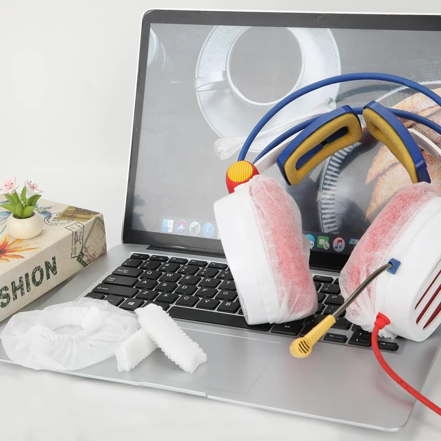 Alt view image 6 of 6 - 600 Pack Disposable Headphone Covers White Non-Woven Headset Ear Covers Sweat Proof Sanitary Earphone Cushion Protectors for Over-Ear Headphones (8-11cm) Gym Salon Call Center School Office