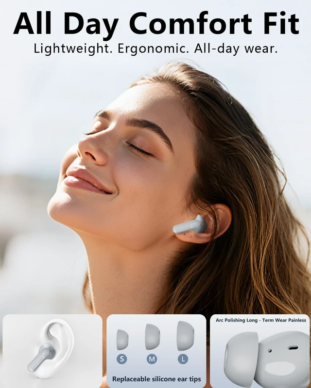 Alt view image 7 of 7 - Wireless Earbuds with Active Noise Cancelling,140-Hour Long Battery Life Bluetooth 5.4 Ear Buds,Multi-Device Pairing,Enhanced Clear Call,Deep Bass Stereo Headphone,in-Ear Earphones