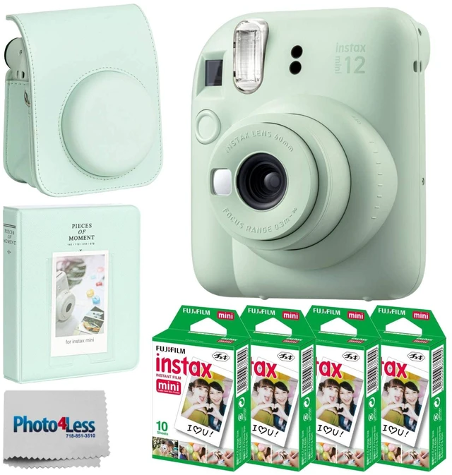 Main image of Instax Mini 12 Instant Film Camera (Mint Green) + Fuji Instax Mini Instant Film 40 Sheets + Instant Camera Gift Bundle