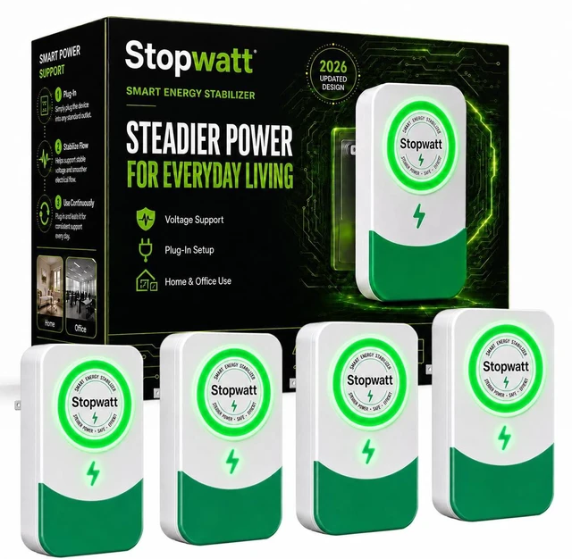 Main image of Stopwatt 4 Pack Plug-in Voltage Protector for Home Appliance, Electricity Saving Box, Surge Protection & Brownout Protection Device, Household Electronics Safe Guard, Green-L