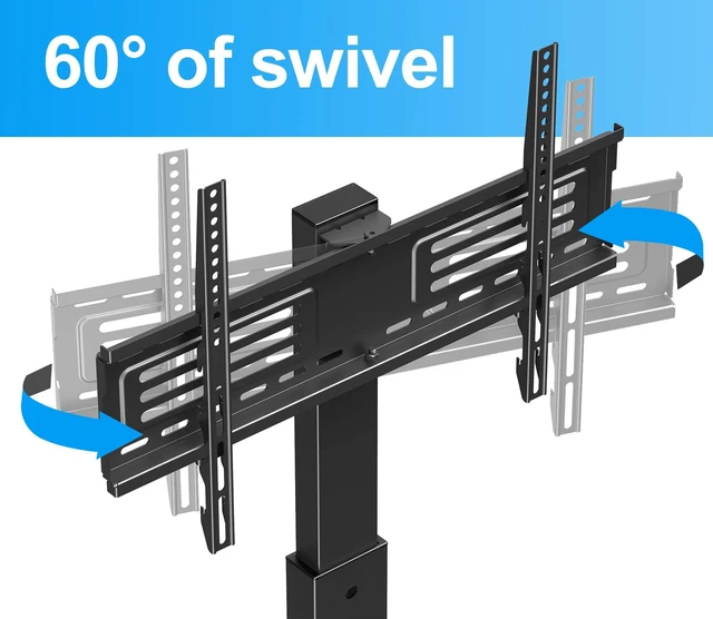 Alt view image 6 of 6 - Floor TV Stand for 37-75 Inch TV with Tempered Glass Base, Black Universal Swivel TV Mount with Height Adjustable, Corner Televisions Stand with Cable Management for Bedroom Living Room