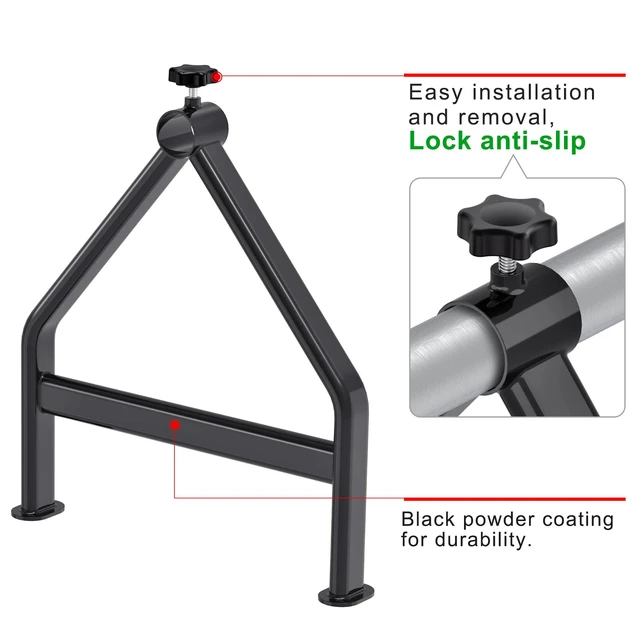 Alt view image 5 of 7 - Wire Spool Rack for up to 28" Spools, Black Fully Welded, Portable Cable Caddy with Wheels for Smooth Cable Dispensing on Job Sites, 220 lbs Capacity