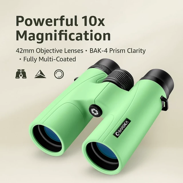 Alt view image 4 of 7 - Crush 10x42 Binoculars Lightweight, Compact & Shockproof Design in Bright Colors for Hiking, Travel, Concerts, Sports, Great Gift Idea Case & Strap Included
