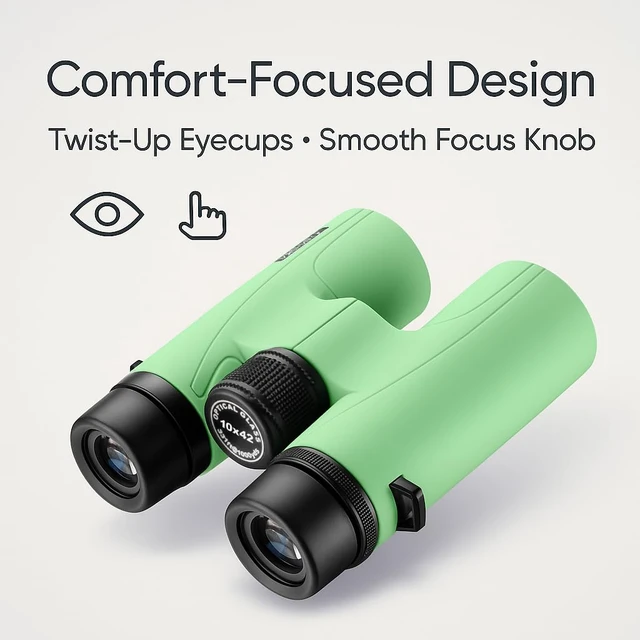 Alt view image 5 of 7 - Crush 10x42 Binoculars Lightweight, Compact & Shockproof Design in Bright Colors for Hiking, Travel, Concerts, Sports, Great Gift Idea Case & Strap Included