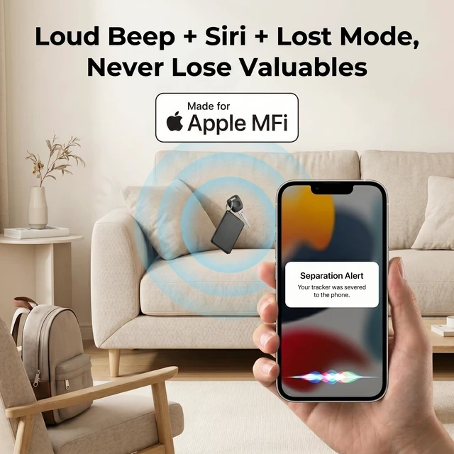 Alt view image 2 of 6 - 2 Pack Smart Tags Wallet Tracker Card MFi Certified for Find My (iOS Only) Wireless Charging Ultra Slim Air Tracking Card Replaceable Batery Bluetooth Key Finder for Passort Kid Pet Luggage Waterproof