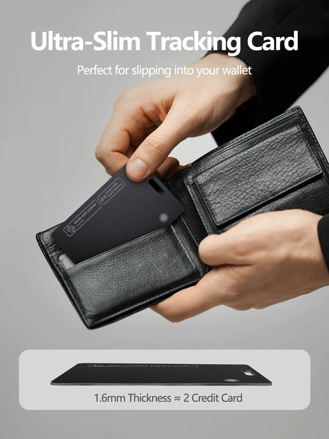 Alt view image 5 of 7 - Wallet Tracker Card for Apple & Android - 2 Pack Find My Wallet Tracker Card for Luggage, ID Card, Passport - Rechargeable Works with Apple Find My & Google's Find Hub
